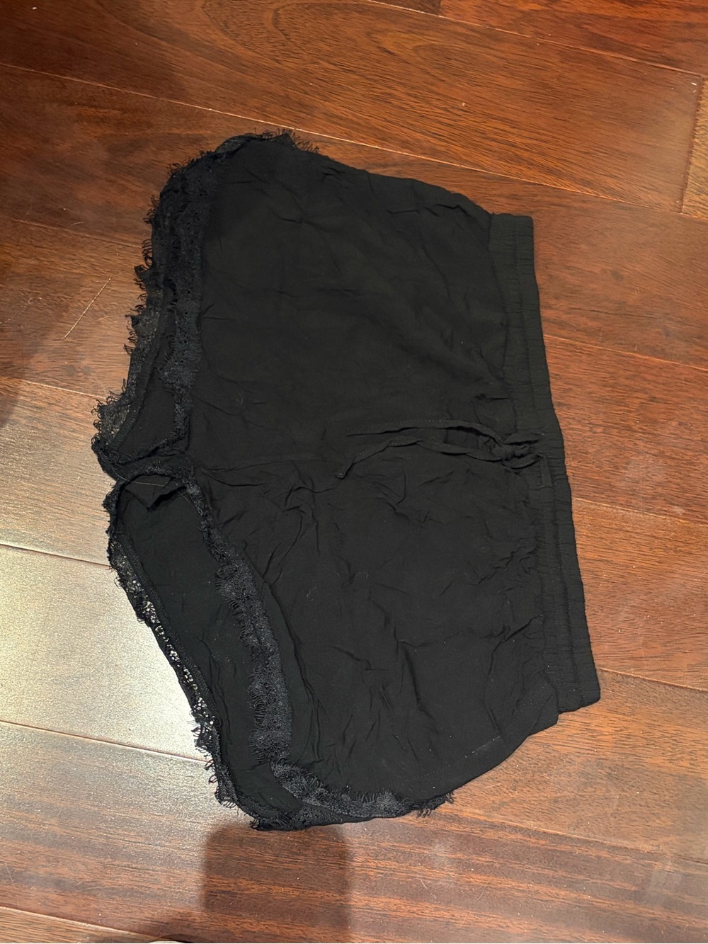 Black Lace-Trim Sleep Shorts - Women Intimates